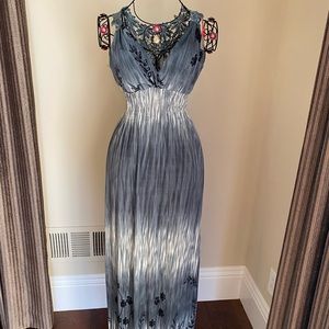 Grey Ombré Sleeveless Maxi Dress